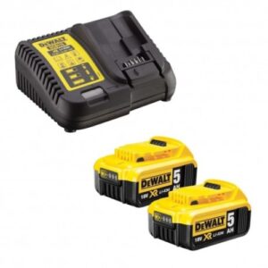 Pachet 2 acumulatori 5.0 Ah si incarcator DeWalt XR Li-Ion 18V DCB115P2-QW