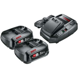 Set 2 acumualtori si incarcatori rapid Bosch 1600A011LD, 18 V, 2.5 Ah, tehnologia Power For All
